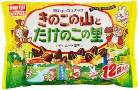Meiji  Kinoko & Takenoko (Mushroom and Bamboo Shoot) 12 bags x18 pcs.