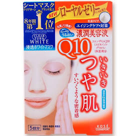 KOSE CLEAR TURN White Mask for 5 times Coenzyme Q10