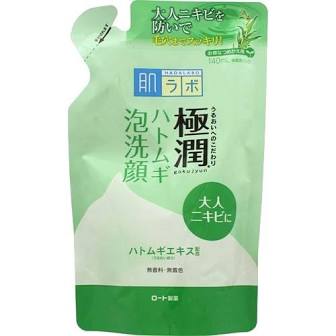 ROHTO Hada Labo Gokujun Hatomugi Foam Face Wash Refill 140ML